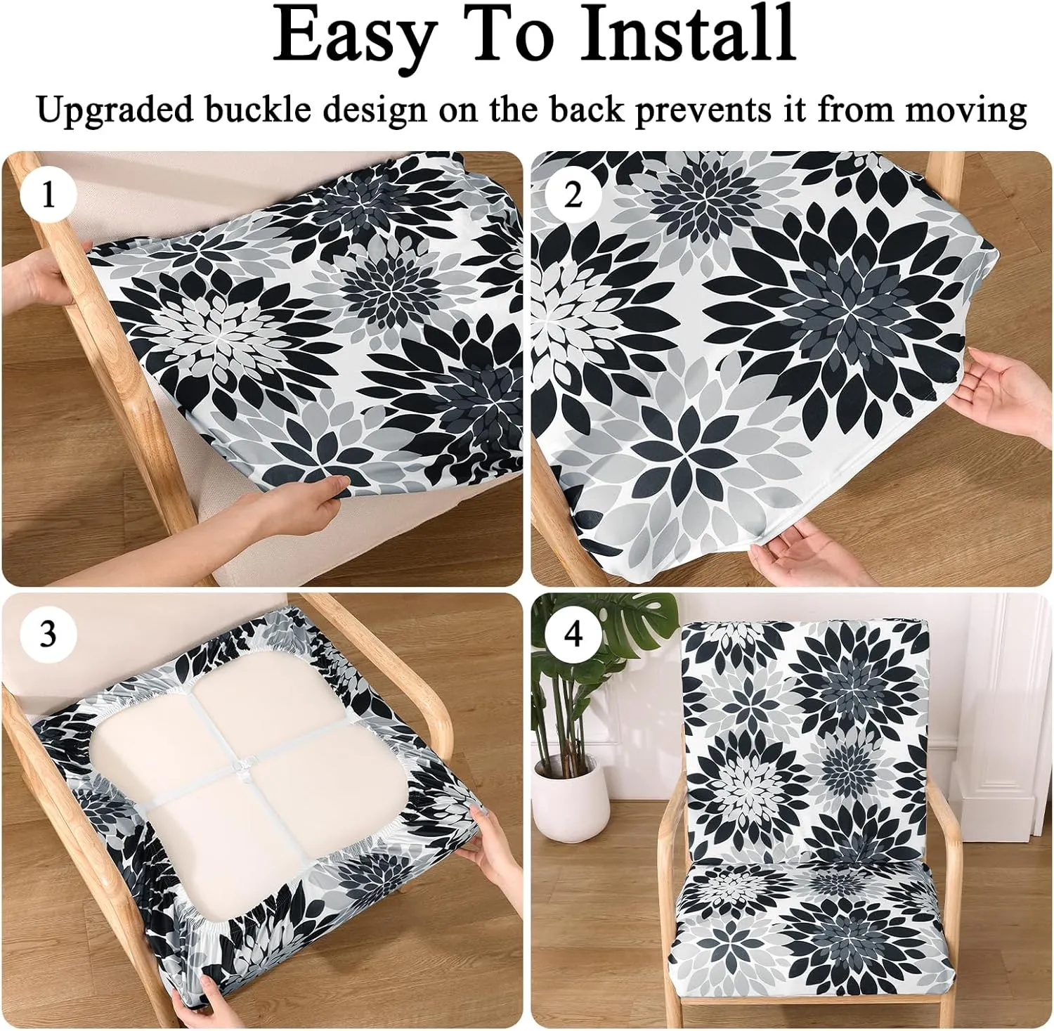 HEBE Outdoor Patio Cushion Covers Set of 12 Waterproof Stretch Seat Cushion Cover for Patio Furniture Clearance Outdoor Sofa Cushion Cover Replacement Couch Slipcovers Chair Seat Cover