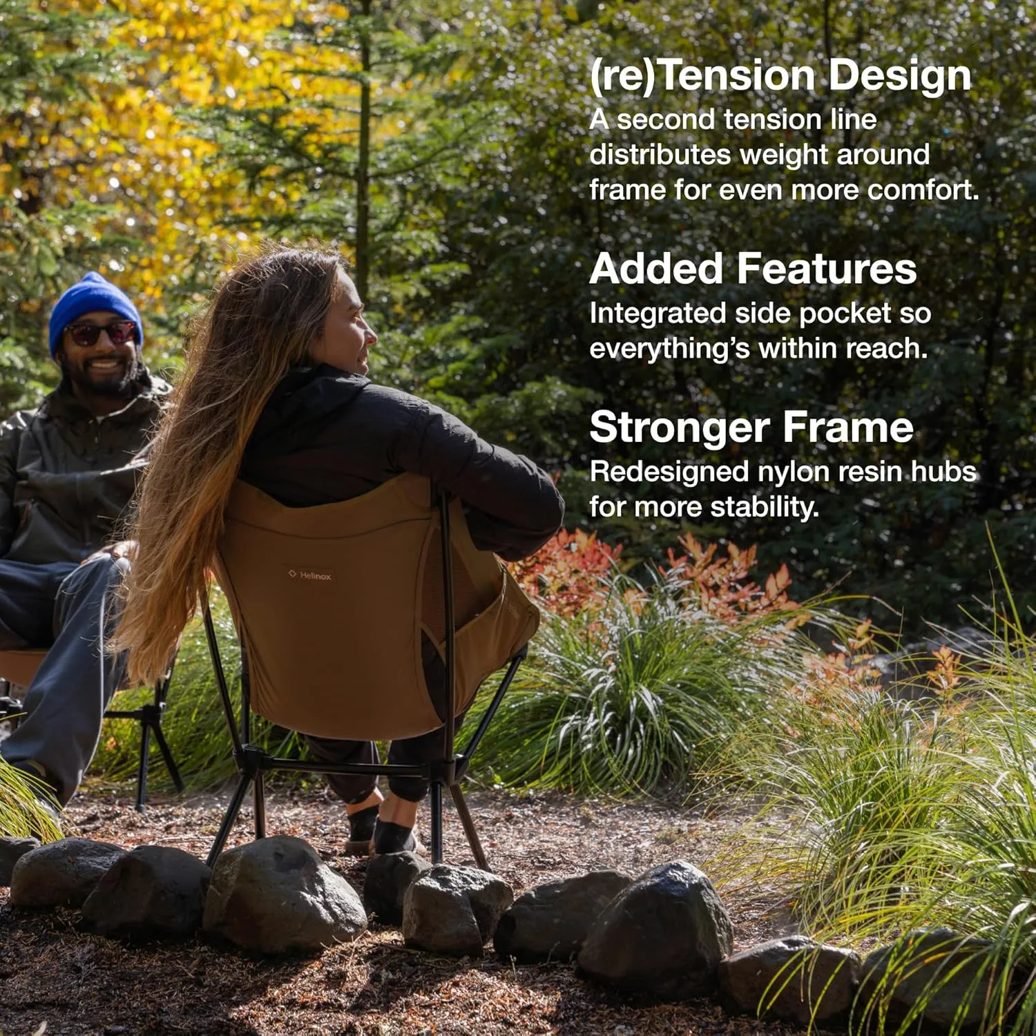 Helinox Chair One (re) High-Performance Camping Chair, Flame Multiblock