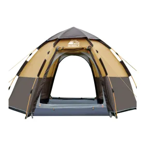 Hewolf Automatic 4 person Hexa Tent - Camel