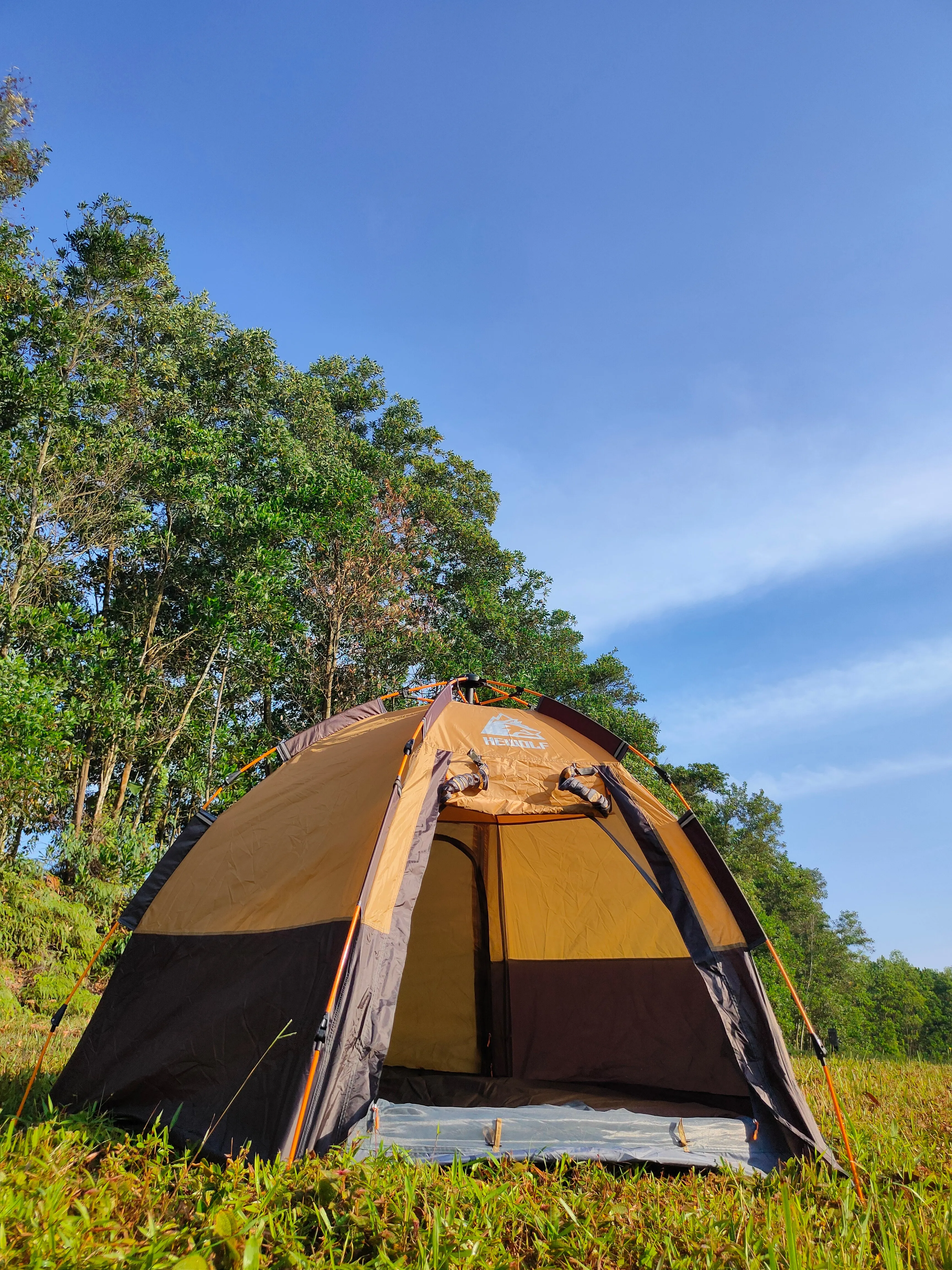 Hewolf Automatic 4 person Hexa Tent - Camel