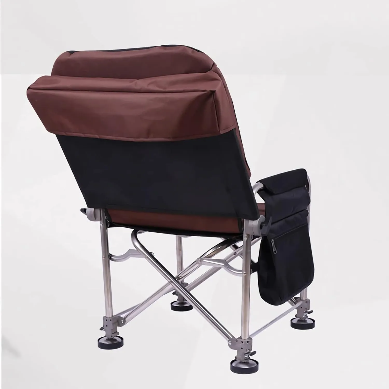 High Back Chair Fishing Chair Lightweight Portable Folding Director Chairs with Side Pockets Lifting Legs and Removable Cushion for Outdoor Beach Camping Chair