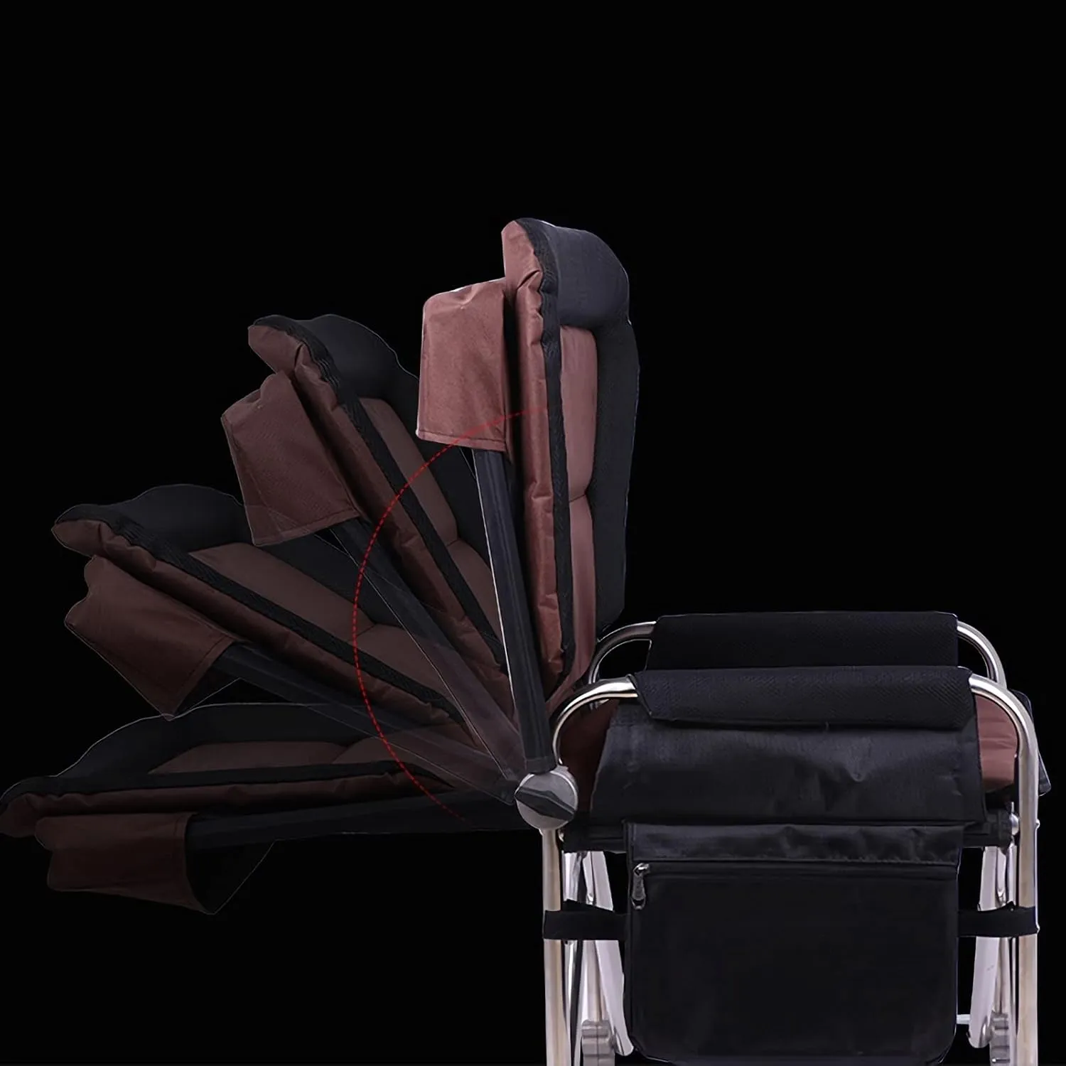High Back Chair Fishing Chair Lightweight Portable Folding Director Chairs with Side Pockets Lifting Legs and Removable Cushion for Outdoor Beach Camping Chair
