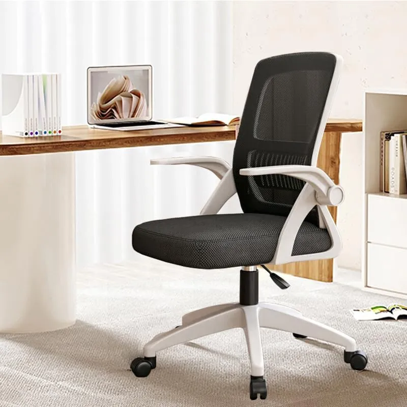 Home Office Chair Ergonomic Breathable Mesh Chair High Back with Adjustable Height Swivel with Flip-Up Arms and Lumbar Support