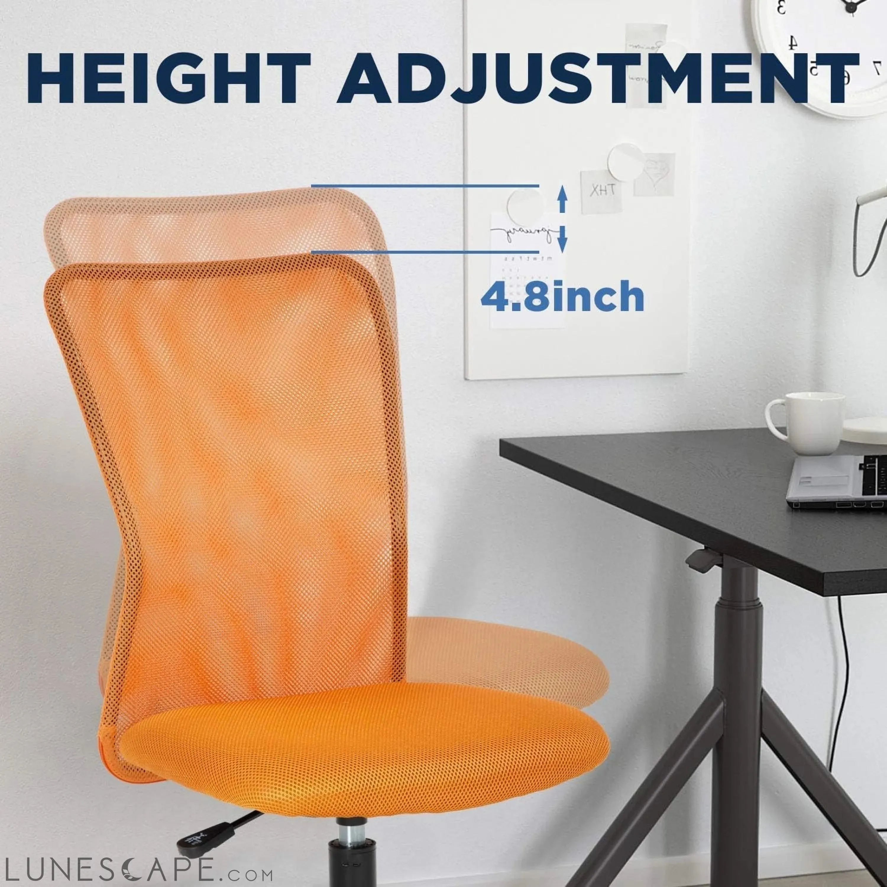 Home Office Chair Mid Back Mesh Desk Chair Armless Computer Chair