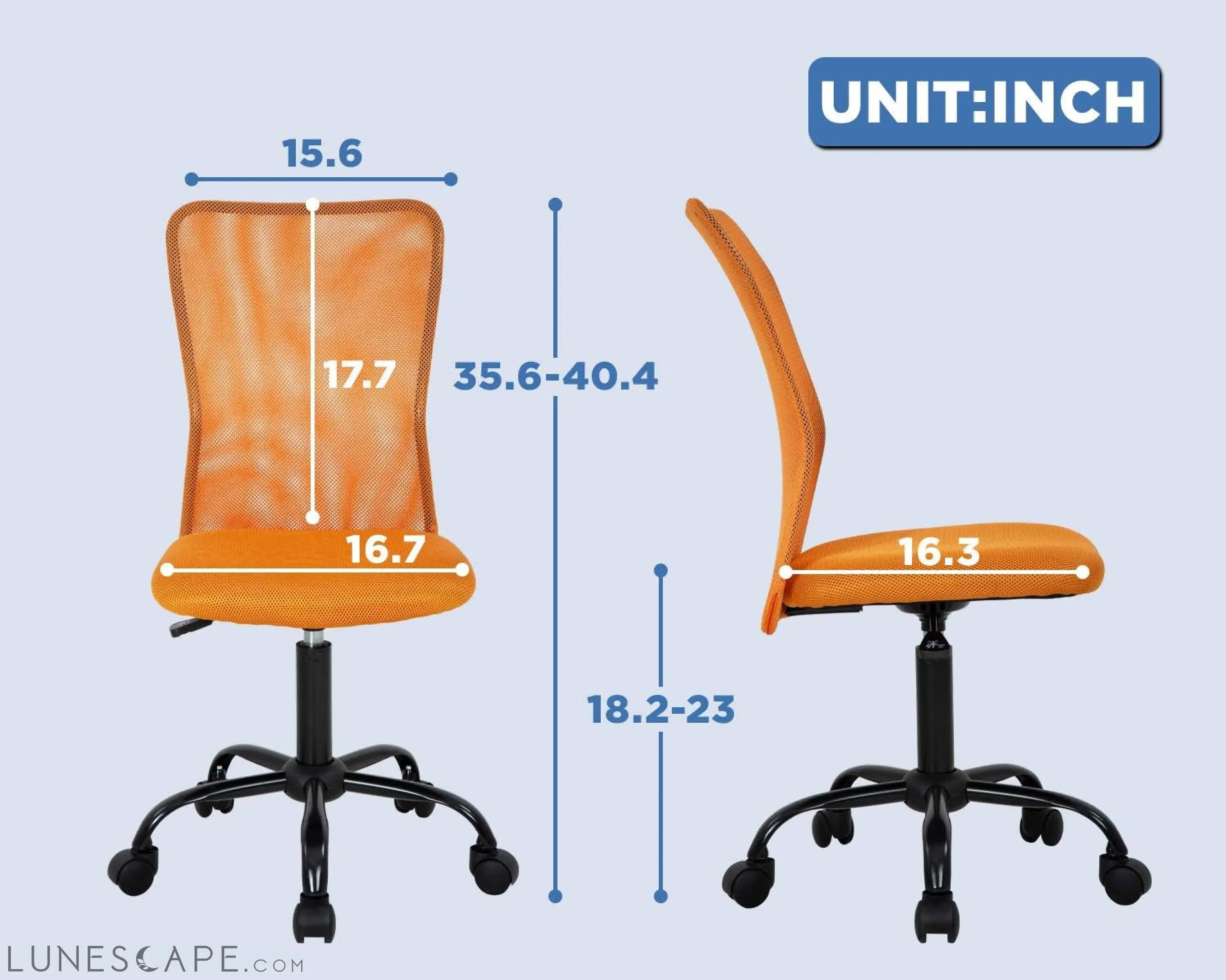 Home Office Chair Mid Back Mesh Desk Chair Armless Computer Chair