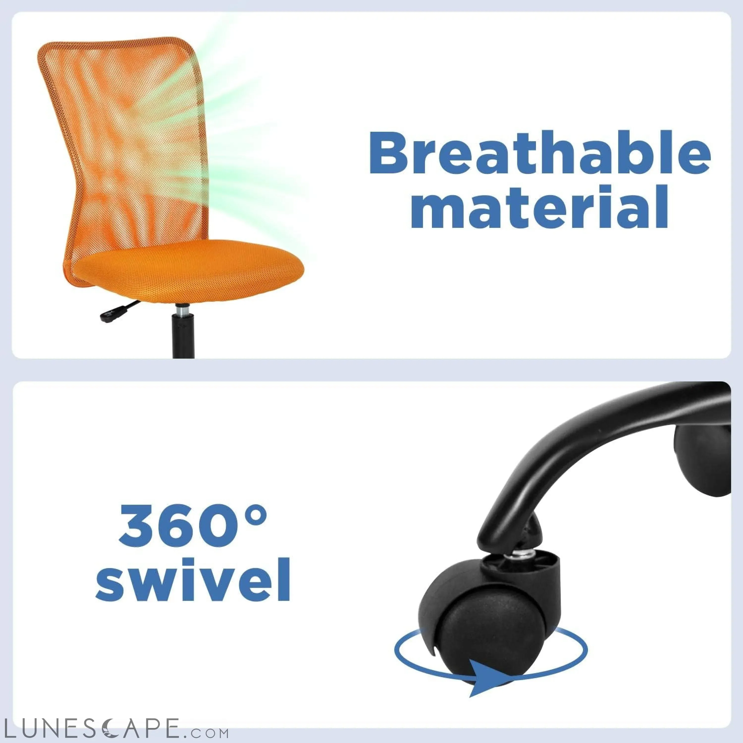 Home Office Chair Mid Back Mesh Desk Chair Armless Computer Chair