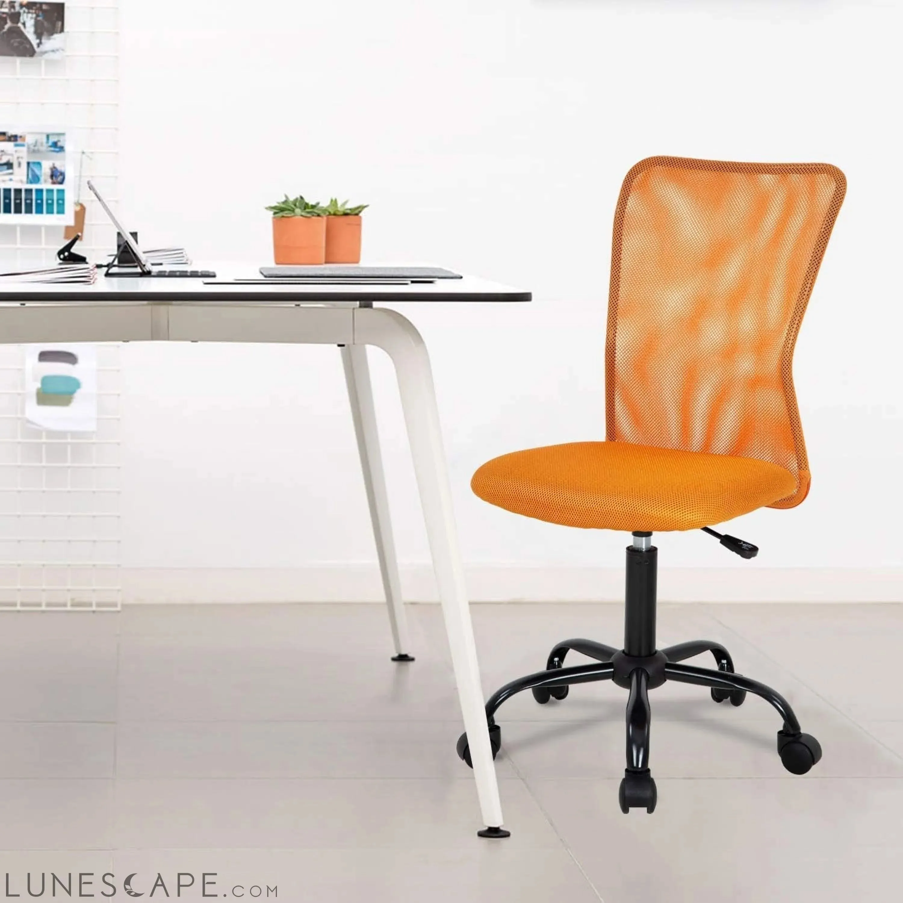 Home Office Chair Mid Back Mesh Desk Chair Armless Computer Chair