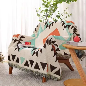 Homesy Southwestern Throw Blankets Navajo Aztec Throws and Blankets Green Multi-Function Boho Throw for Couch Chair Sofa Bed Home Outdoor Beach Car Tent Travel Camping 63"x87"