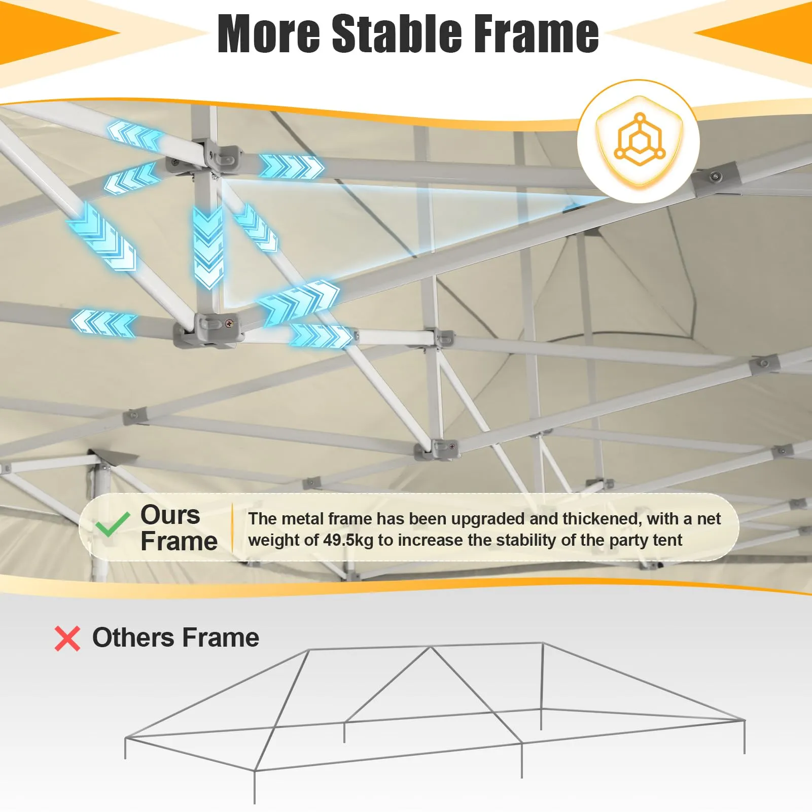 HOTEEL Tents for Parties 10x30 Pop Up Canopy Tent Heavy Duty with 8 Sidewalls, Commercial Party Tent Event Wedding Instant Canopy Waterproof with Carry Bag, UV 50 , Thicked Hexagonal Legs, Khaki