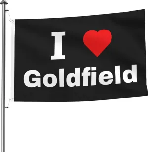 I Love Goldfield Flag 5x8 Ft Durable Large Size Flags Double-Sided Outdoor Decorative Banner Home Yard Flags for All Seasons