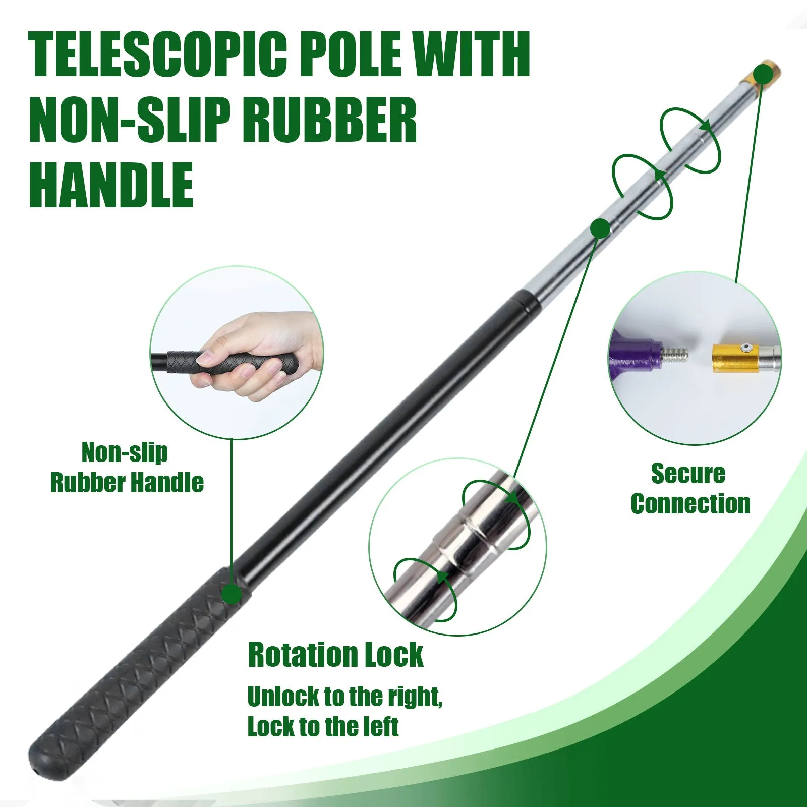 IC ICLOVER Snake Catcher Net   39" Collapsible Snake Hook, Snake Grabber Handling Tool, Reptile Catching Net with Telescopic Pole Stick, Best Tool Set for Moving Pick-Up Rattle Snakes Lizard Reptiles