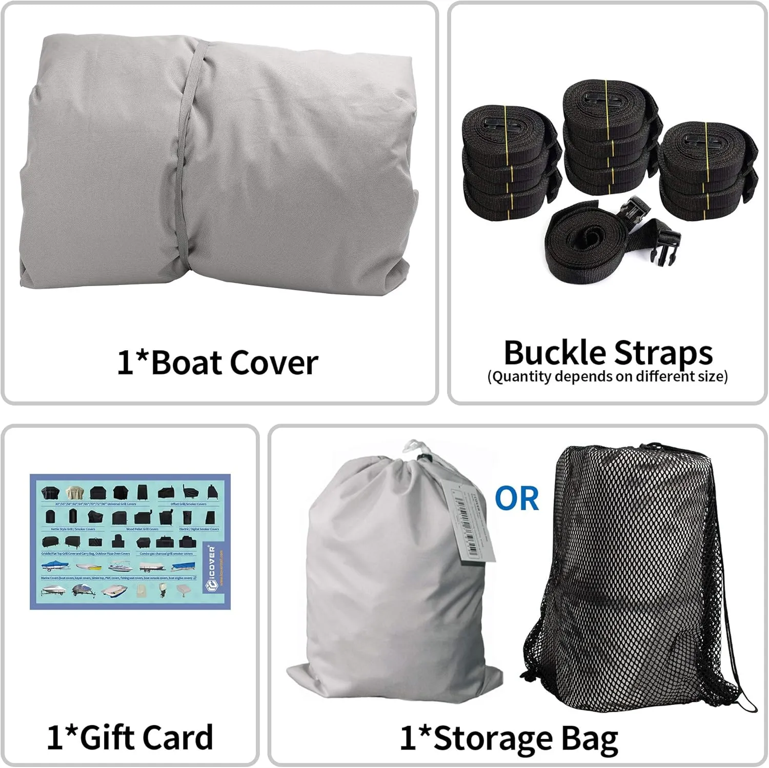 iCOVER Trailerable Pontoon Boat Cover, Fits 17 to 28ft Long & Beam Width up to 102in Pontoon Boat with Storage Bag