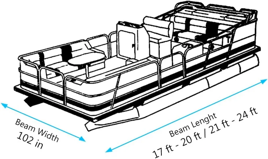 iCOVER Trailerable Pontoon Boat Cover, Fits 17 to 28ft Long & Beam Width up to 102in Pontoon Boat with Storage Bag