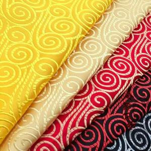 Imitate Silk Brocade Fabric by Meter 100x75cm Damask Jacquard Cloud Pattern for DIY Crafts Sewing Sofa Cushion Apparel Decor Handbag Dresses Decorations(Color:1 Golden)