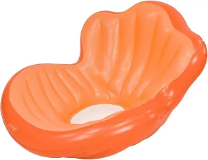 In The Swim Gator Floats Salon Inflatable Lounger Chair - Orange - Mesh Seat - Extra Thick Material for Durability - Hyperflate Valve