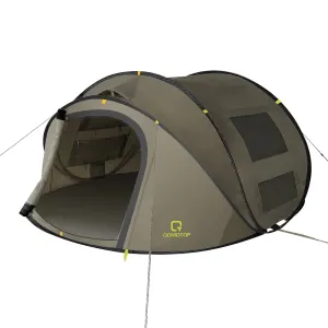 Instant 4-Person Pop-Up Tent, Waterproof with Side Windows, Green