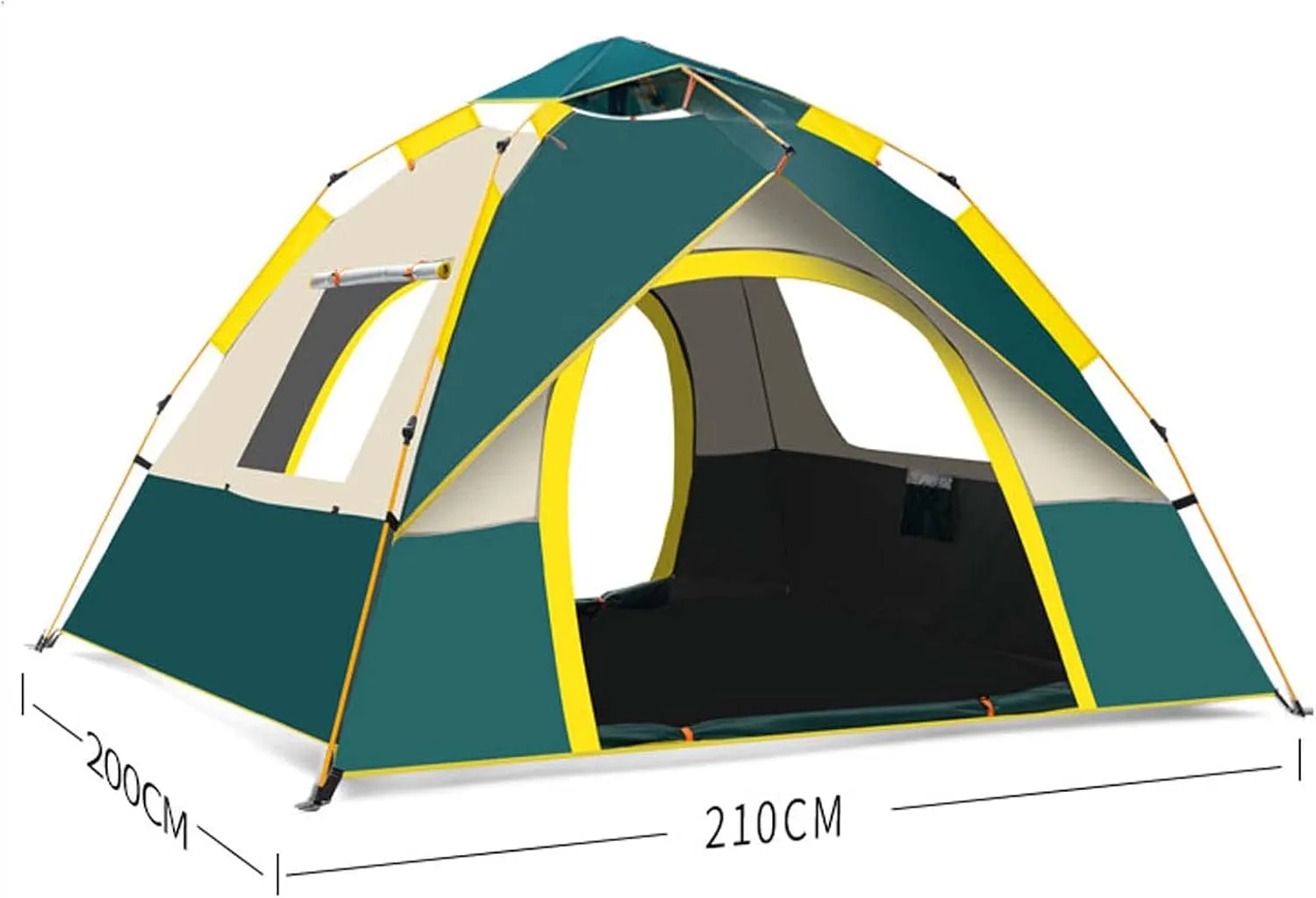 Instant Pop Up Tents for Camping, 2/3/4 Person Easy Quick Setup Family Tents, Waterproof Windproof Dome Tent, Outdoor Tent with 2 Large Mesh Windows and Carry Bag