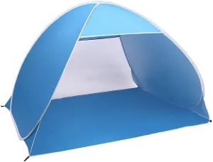 JHUS 2-3 Person Beach Tent Pop Up Sun Shelter Tent Automatic Umbrella Fishing Blue Camping Accessories Camping Gear Beach Accessories Beach Tent Canopy Tent Sun Shade Beach Canopy Camping Essent