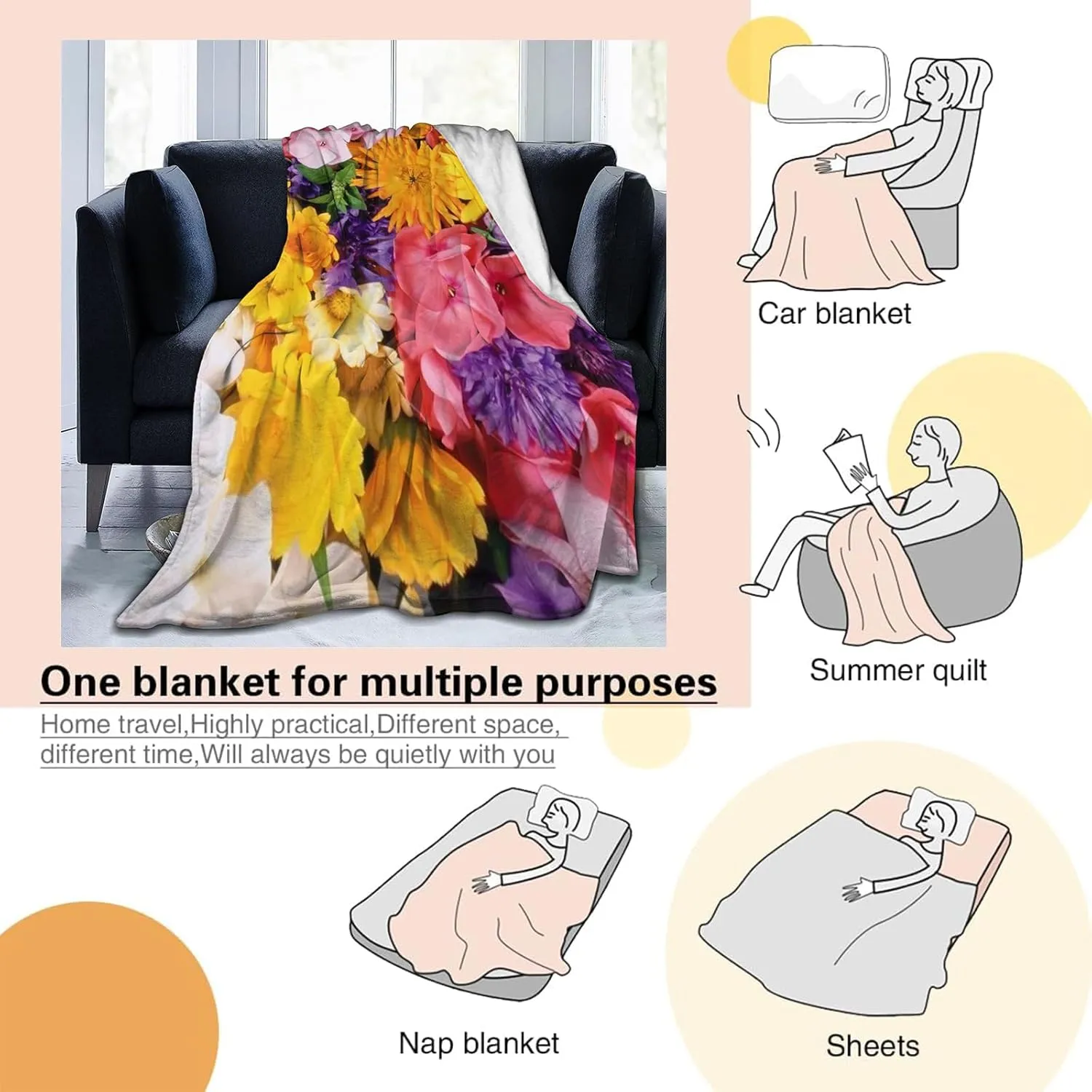 Jungle Leopard Adventure Throw Blanket for Couch Outdoor Camping Bedroom Decor, Nature Wildlife and Forest, Super Soft Cozy Warm Fluffy Fleece Blankets Gifts for Kids Adults, 60x50 Inch
