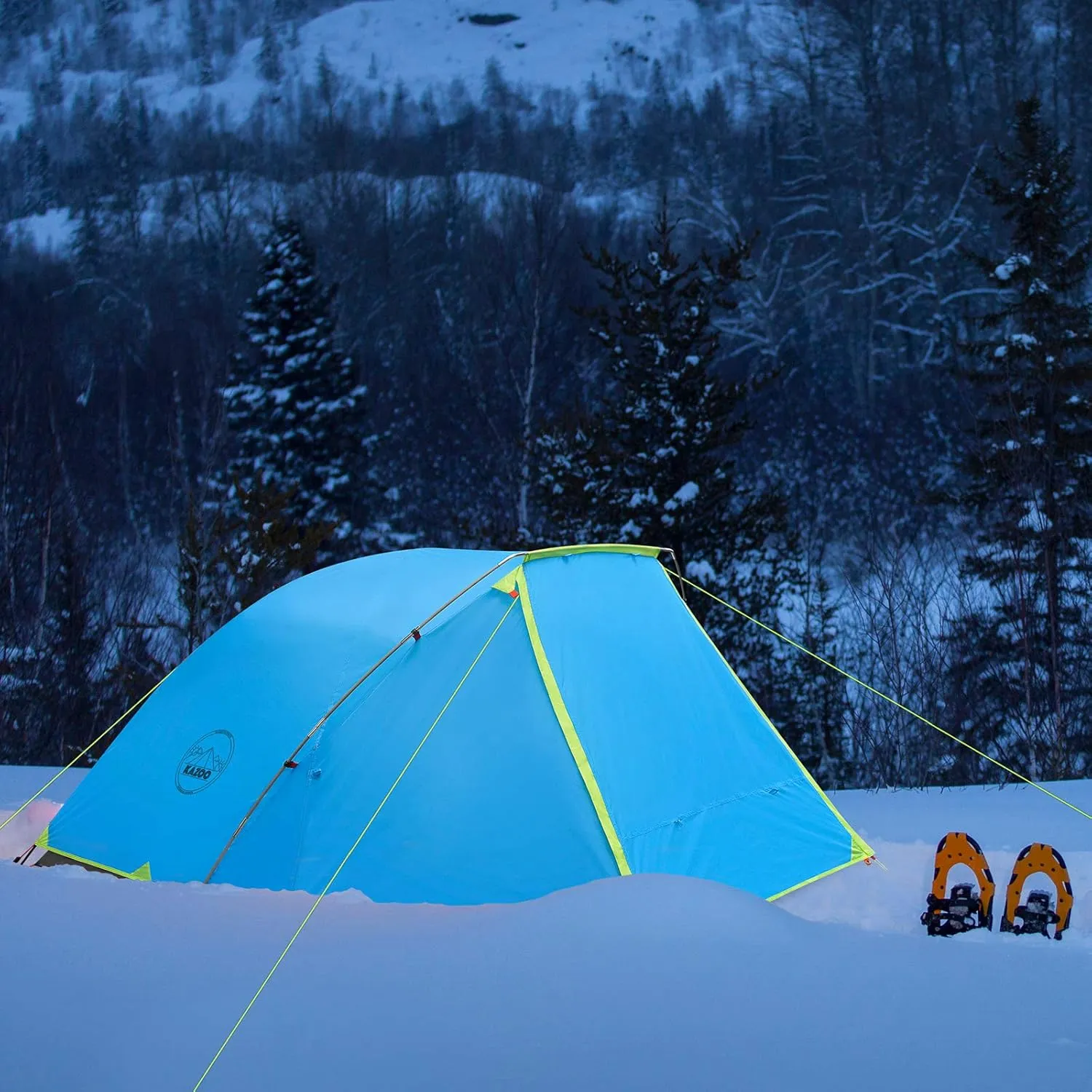 KAZOO 2／4 Person Camping Tent Outdoor Waterproof Family Large Tents 2/4 People Easy Setup Tent with Porch Double Layer