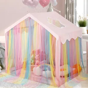 Kids Play Tent with Star-Shaped Window, Indoor Play Tents for Toddlers 1-3, Playhouse Tent for Girls & Boys, Children's Tent with Breathable Netting (Pink)