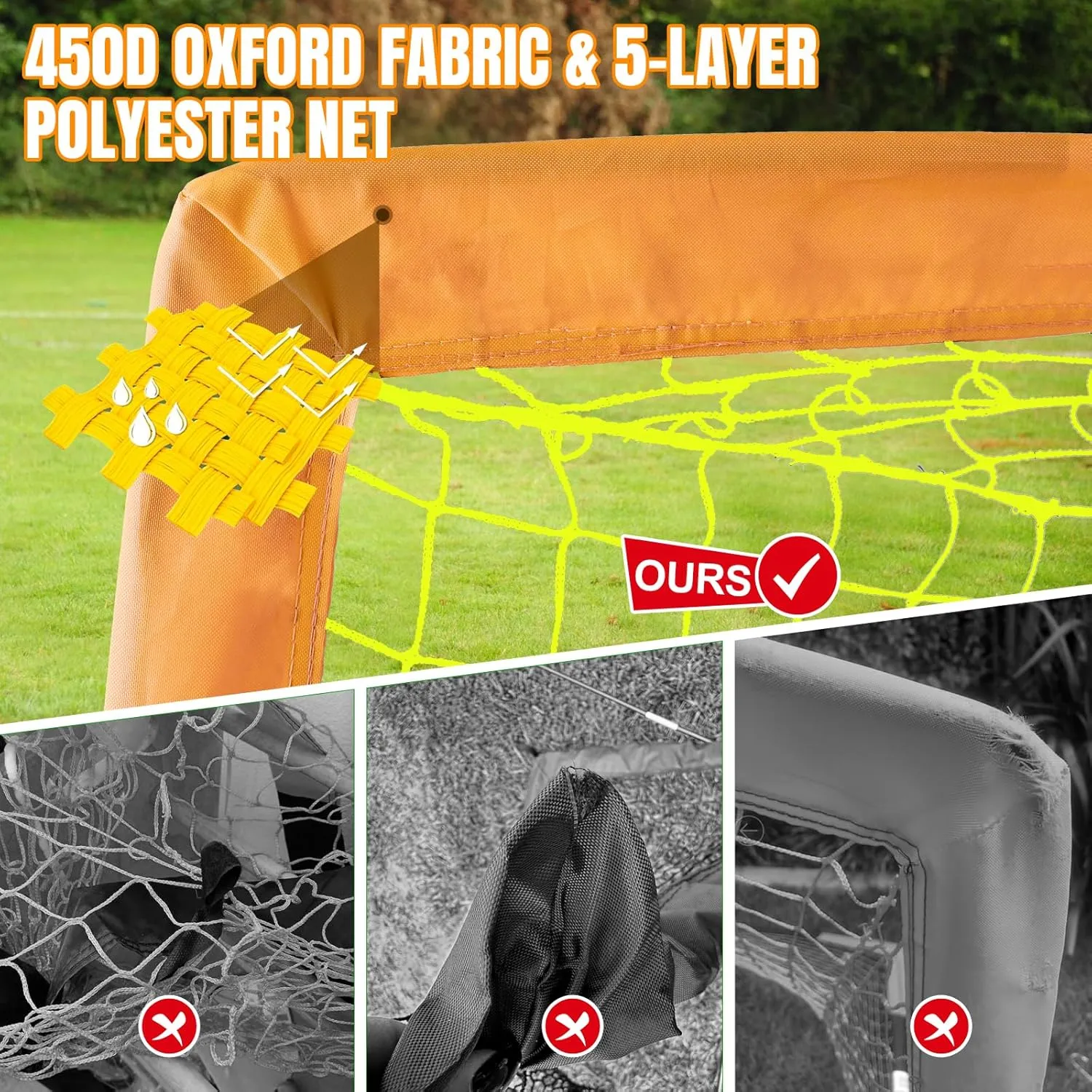 Kids Soccer Goals for Backyard Set, Portable Toddler Soccer Goal 2 of 4x3 ft, 6x4 ft, 7x5 ft, Soccer Training Equipment, Pop Up Soccer Net Kit with Size 4 Soccer Ball, Youth Games, Outdoor Sports Play