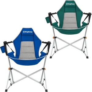 KingCamp Hammock Camping Swinging Chair, Folding Portable Camp Swing Chair for Outside Lawn Backyard with Love One, 2 Pack