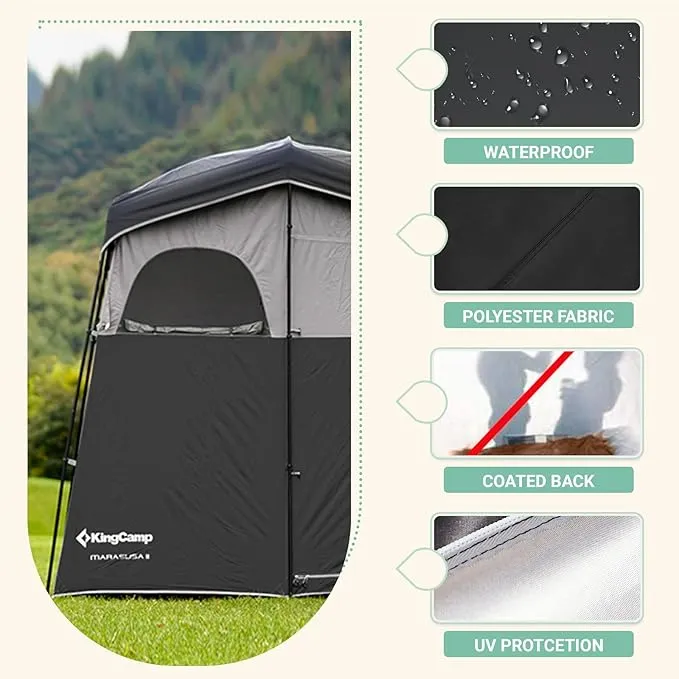 KingCamp Portable Shower Tent for Camping, Oversized Shower Privacy Tent Kit, Outdoor Changing Tent Dressing Tent for Backpacking Hiking