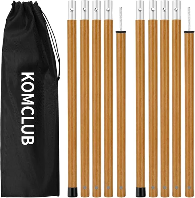 KOMCLUB Telescoping Tent Poles Tarp Poles 5-Section Adjustable Aluminum Rods for Tent Fly and Tarps Lightweight Replacement Adjustable Tent Poles for Outdoor Sport Camping 78Inch