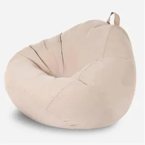Large Small Lazy Sofa Cover Chairs Without Filler Linen Cloth Lounger Seat Bean Bag Pouf Puff Couch Tatami Living Room Bedroom (Color : Beige, Size : 100x120cm)