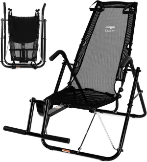 leikefitness Ab Exercise Chair Core Strengthening Lightweight Foldable Sport Abdominal Exerciser Strength Training Inversion Equipment (Black)