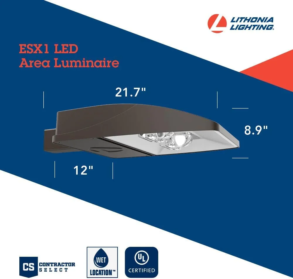 Lithonia Lighting ESX1 LED P2 40K R3 MVOLT UPA BLS DDBXDM3 Type 3 Optic MVOLT Universal Pole Mounting Bi-Level Area Bronze Post Light