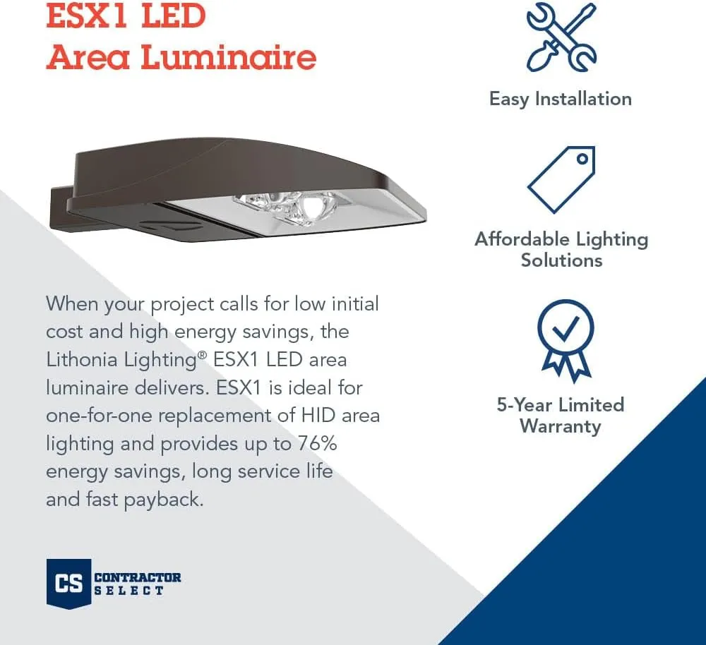 Lithonia Lighting ESX1 LED P2 40K R3 MVOLT UPA BLS DDBXDM3 Type 3 Optic MVOLT Universal Pole Mounting Bi-Level Area Bronze Post Light