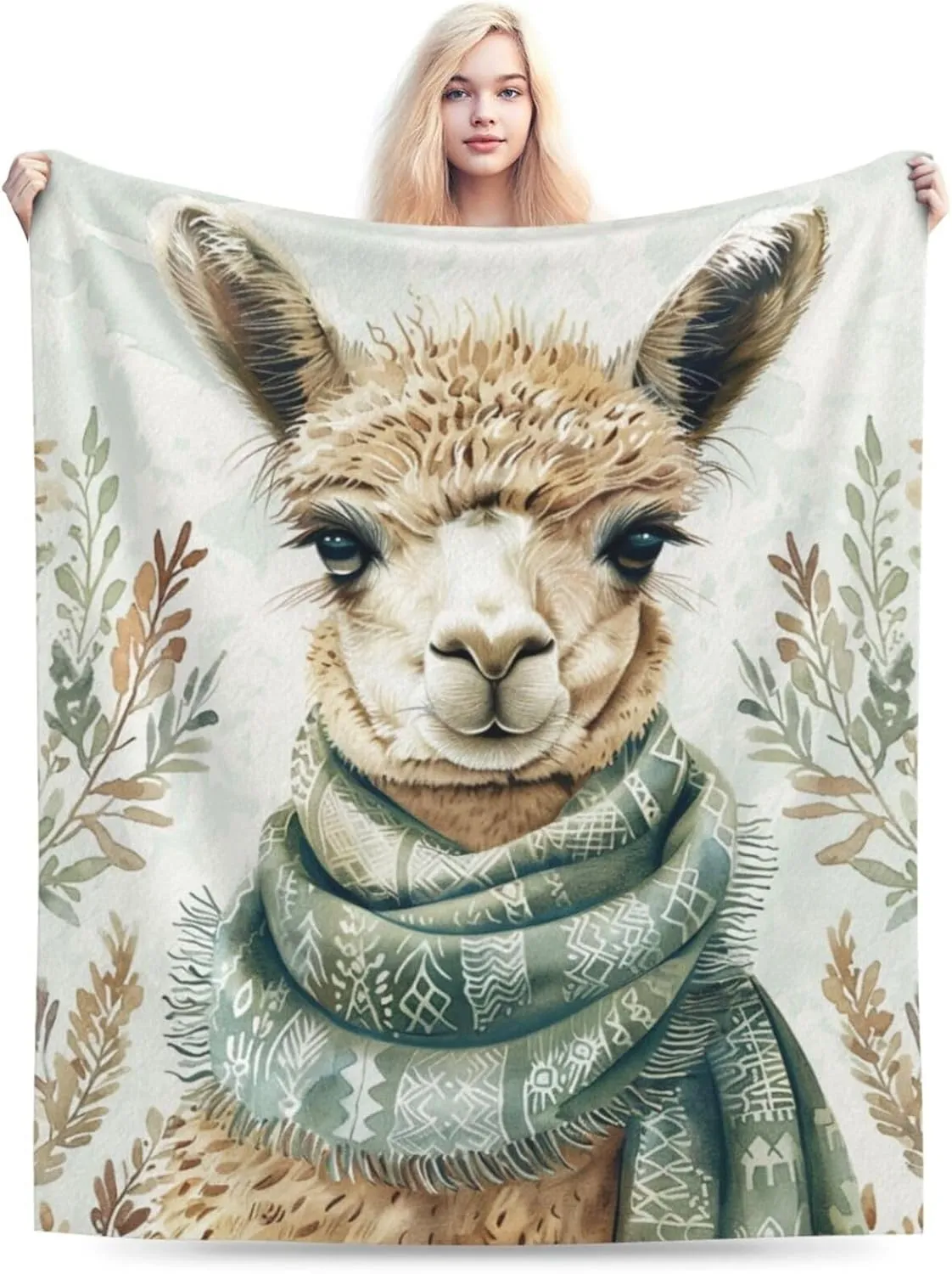 Llama Blanket Alpaca Fleece Throw Blanket Super Soft Warm Cozy Fuzzy Plush Llama Blanket Gifts for Girls Boys Kids Room Decor 40"X50"