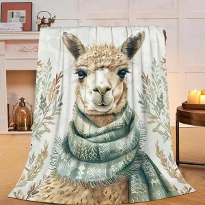 Llama Blanket Alpaca Fleece Throw Blanket Super Soft Warm Cozy Fuzzy Plush Llama Blanket Gifts for Girls Boys Kids Room Decor 40"X50"