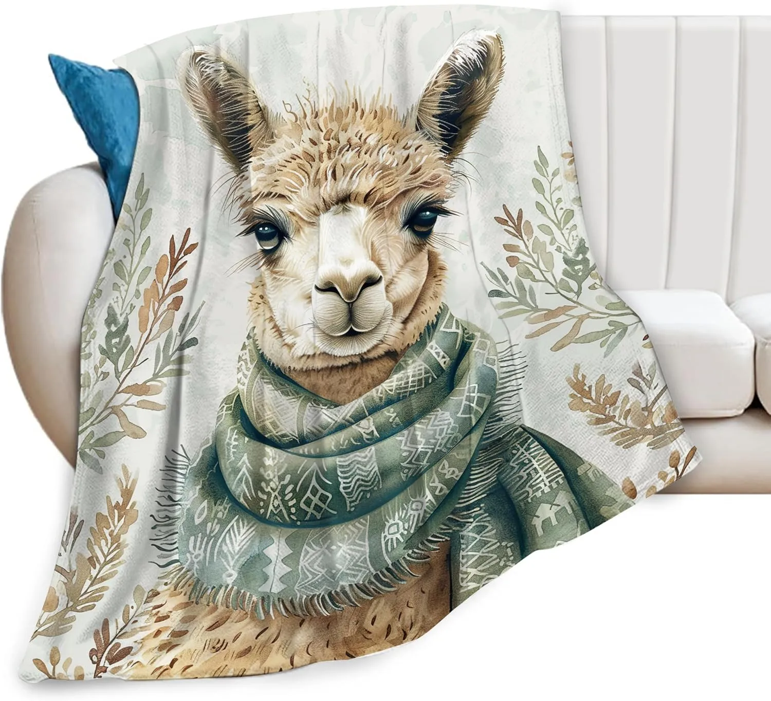 Llama Blanket Alpaca Fleece Throw Blanket Super Soft Warm Cozy Fuzzy Plush Llama Blanket Gifts for Girls Boys Kids Room Decor 40"X50"