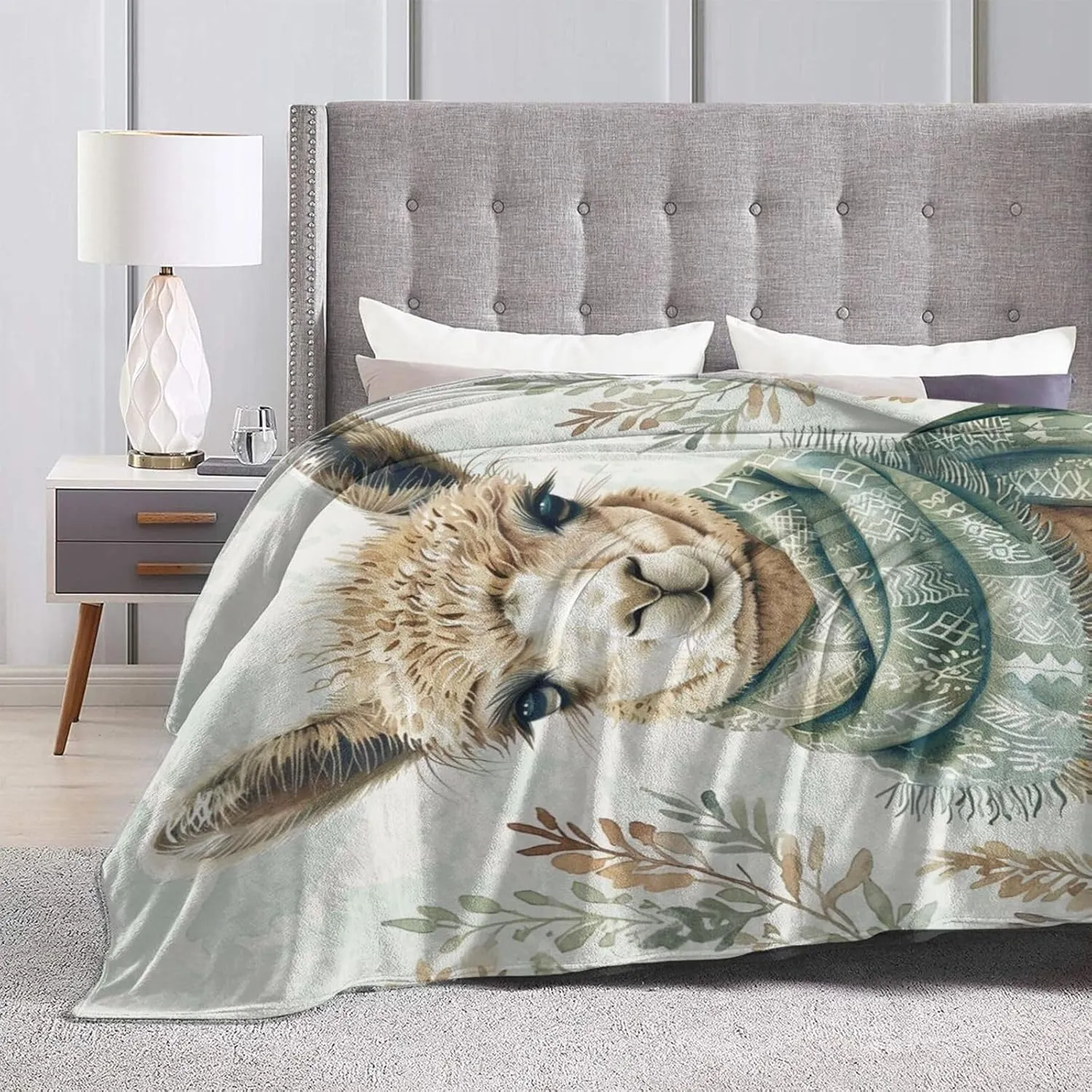 Llama Blanket Alpaca Fleece Throw Blanket Super Soft Warm Cozy Fuzzy Plush Llama Blanket Gifts for Girls Boys Kids Room Decor 40"X50"