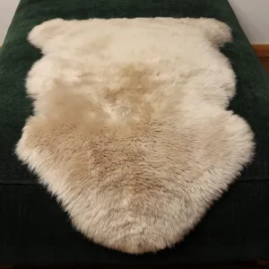 LLB Genuine Sheepskin Area Rug Wool Rug Fur Carpet Fluffy Shaggy Fur Rug for Living Room Kids Bedroom Real Sheepskin Throw Lambskin Rugs Sofa Mat Chair Seat Covers (Cream Brown, 2 x 3 ft Sheepskin)