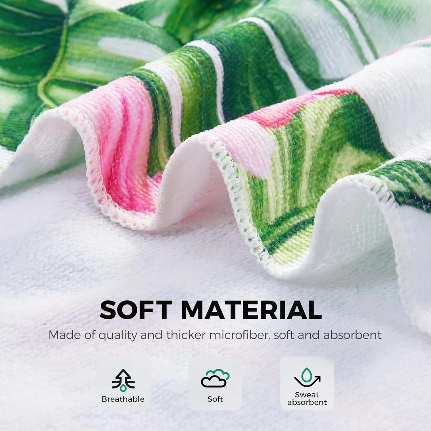 Lounge Chair Towel Cover Pack of 2, Chaise Lounge Cover Soft & Absorbent Microfiber Towel Beach Chair Cover for Pool Garden Outdoor, 83" X 29" (Flamingo)