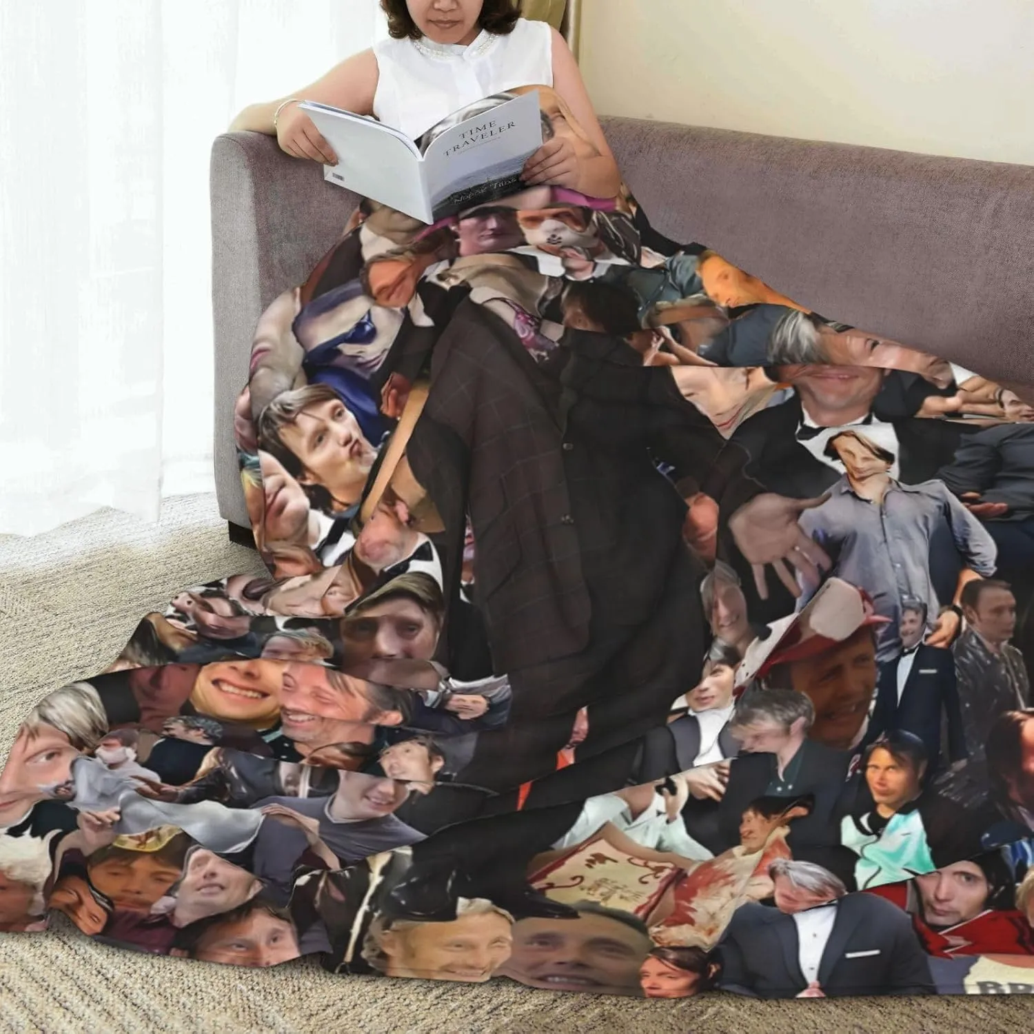 Mads Mikkelsen Blanket Flannel Fleece Printed Throw Blankets Ultra Soft Micro Warm Blanket for All Season Bedding Chair Sofa Couch Bed 50"x40"