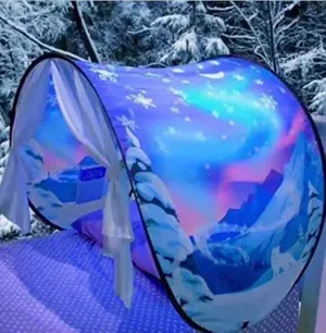 Magic Playhouse Tents Fantasy Fun for Kids,Foldable Play Tents, Pop up Indoor Bed Tents,Magic Playhouse Princess Secret Castle,Birthday for Girls (Winter Wonderland)