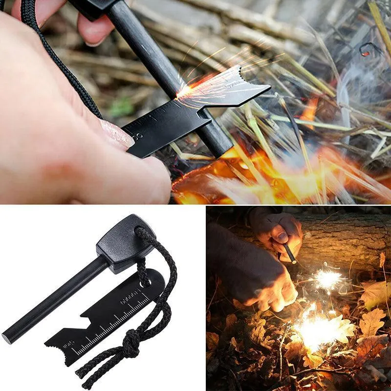 Magnesium Flint Rod Stone Fire Starter Lighter Emergency Survival Camping Hiking
