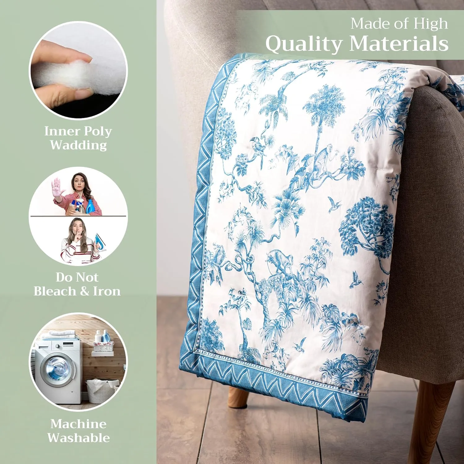 Maison d' Hermine Throw Blanket for Couch Lightweight Soft Warm Breathable Cotton Throw Blankets for Bed Girls Boys Women Men Gifts Sofa Travel Living Room Chair Bedding (50"x60", Bonobo)