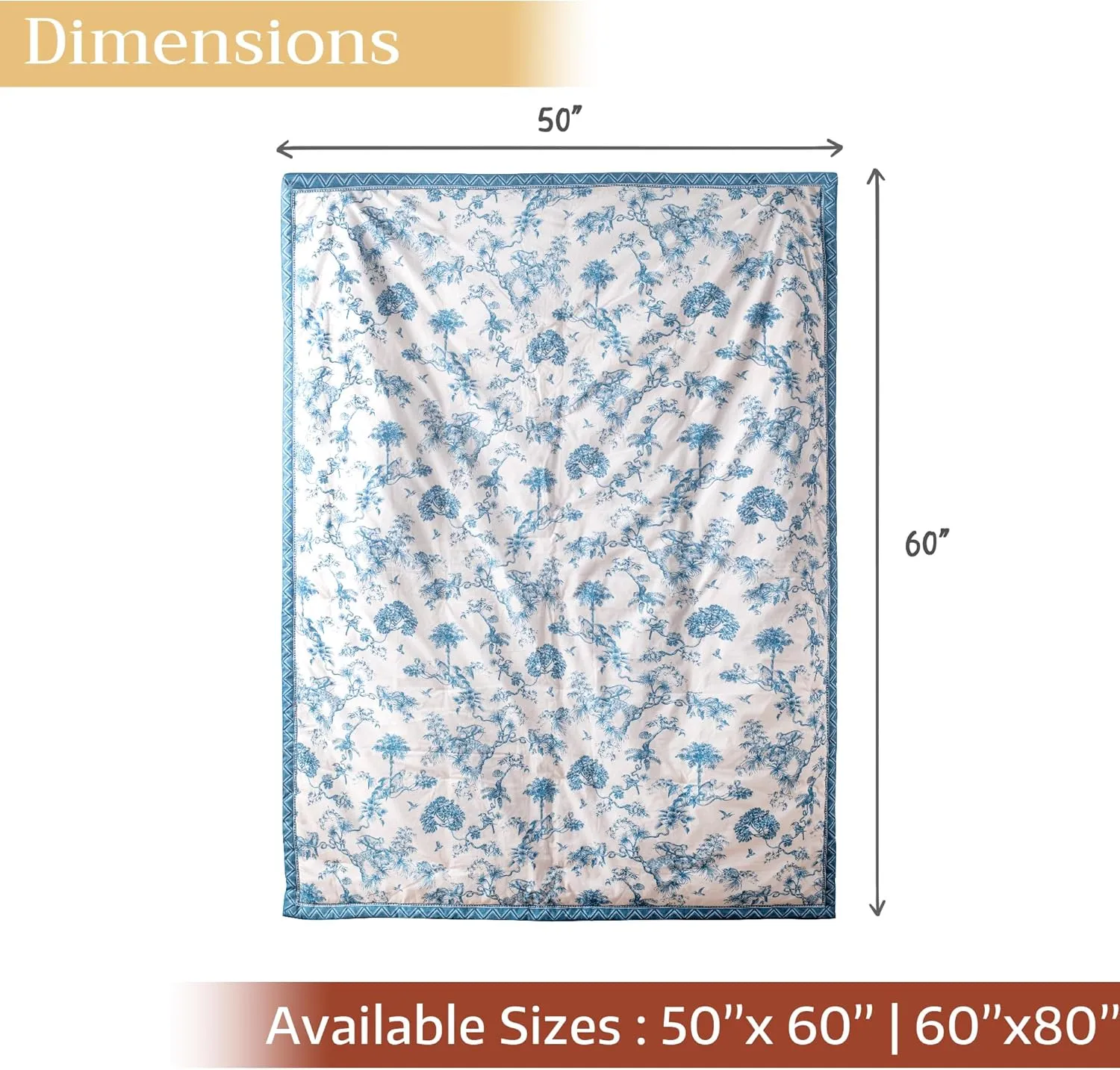 Maison d' Hermine Throw Blanket for Couch Lightweight Soft Warm Breathable Cotton Throw Blankets for Bed Girls Boys Women Men Gifts Sofa Travel Living Room Chair Bedding (50"x60", Bonobo)