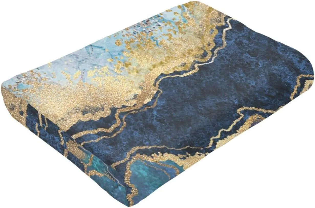 Marble Blue Throw Blanket Soft Cozy Plush Warm Fleece Blanket for Sofa Couch Bed 80"X60"