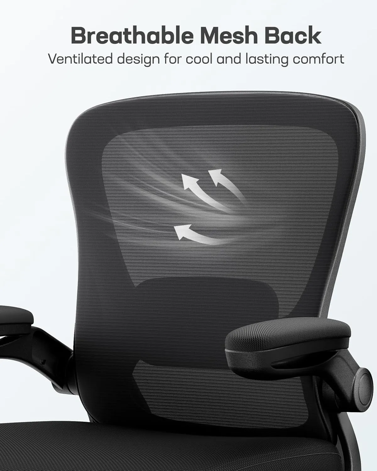 Marsail Ergonomic Office Chair: Ergonomic Desk Chair with Adjustable 3D Lumbar Support, Desk Chair Comfy with Flip-up Armrests, 90-120° Tilt Lock and Thick Cushion, Home Office Desk Chair 300 LBS
