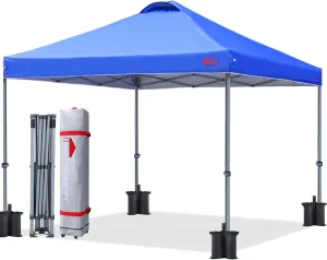 MASTERCANOPY Durable Pop-up Canopy Tent with Roller Bag (12x12, Blue)