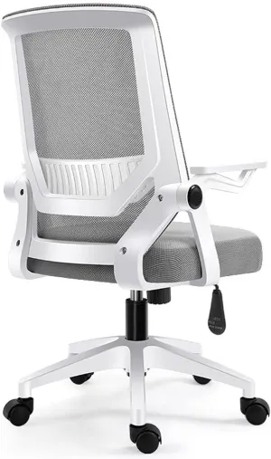 Mesh Office Chair with Pulley Bracket,Ergonomic High-Back Adjustable Desk Chair with armrests, for Office, Dormitory, Home Gift (Color : Red) (Light Gray)(Light Gray)