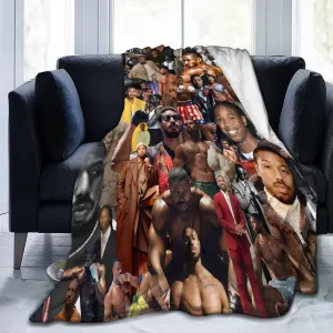 Michael B. Jordan Blanket Flannel Fleece Printed Throw Blankets Ultra Soft Micro Warm Blanket for All Season Bedding Chair Sofa Couch Bed 50"x40"