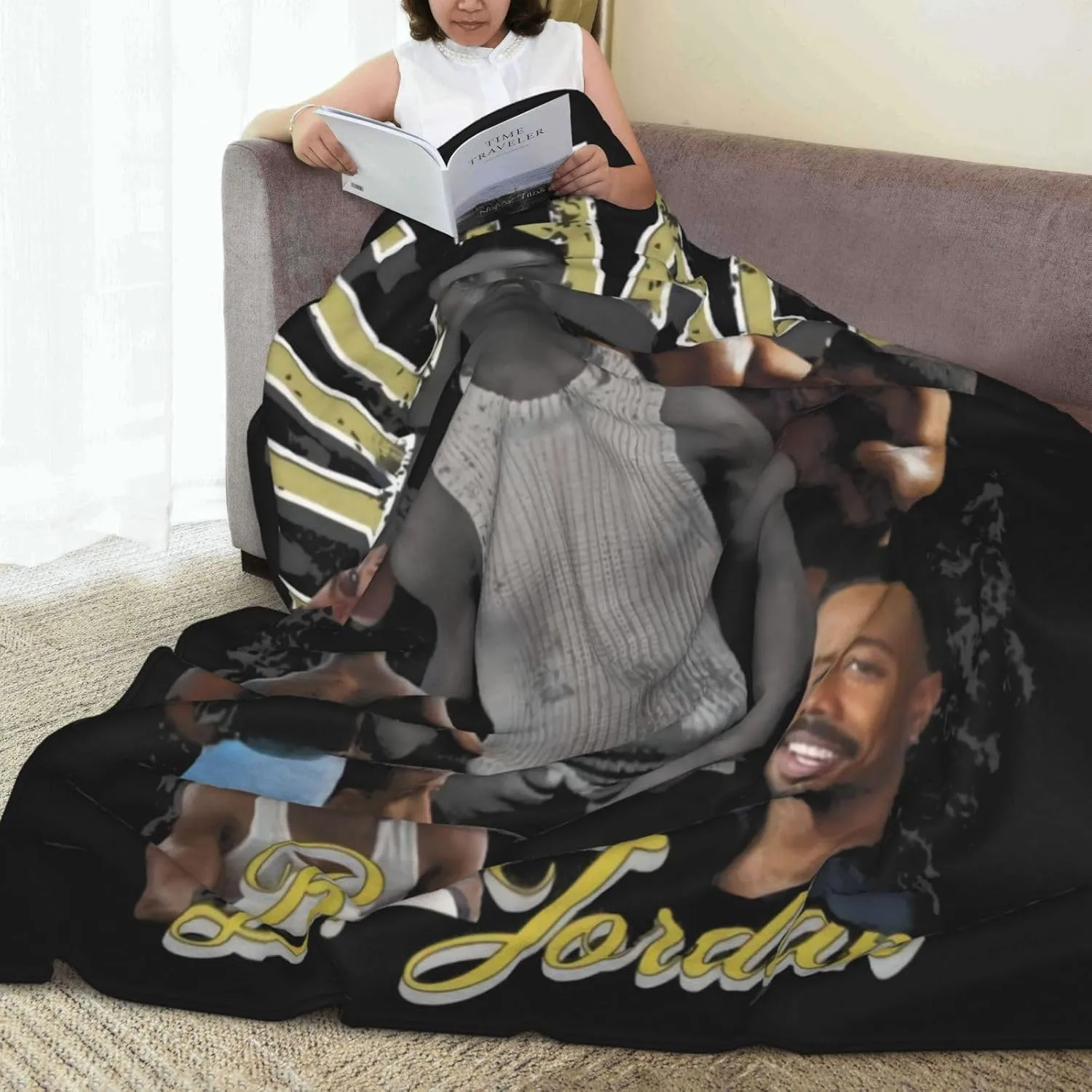 Michael B. Jordan Blanket Flannel Fleece Printed Throw Blankets Ultra Soft Micro Warm Blanket for All Season Bedding Chair Sofa Couch Bed 50"x40"